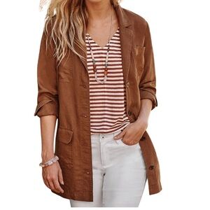 J. Jill Love Linen Blazer In Auburn Career Minimalist